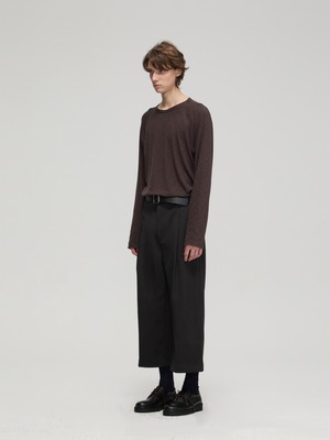 DECESOLO 26AW ウールミックス リラックスクロップドパンツ