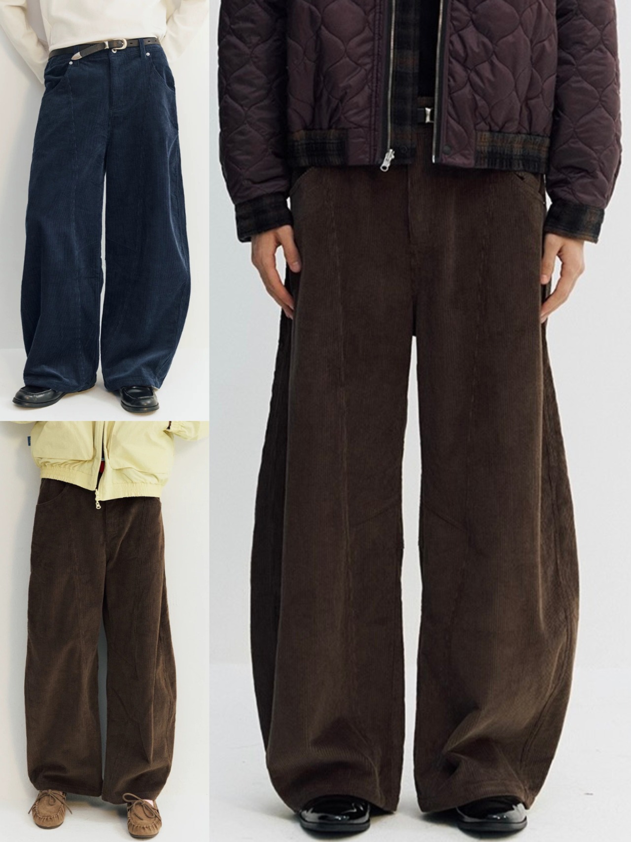 NORYBRAND Corduroy Twisted Wide Trousers