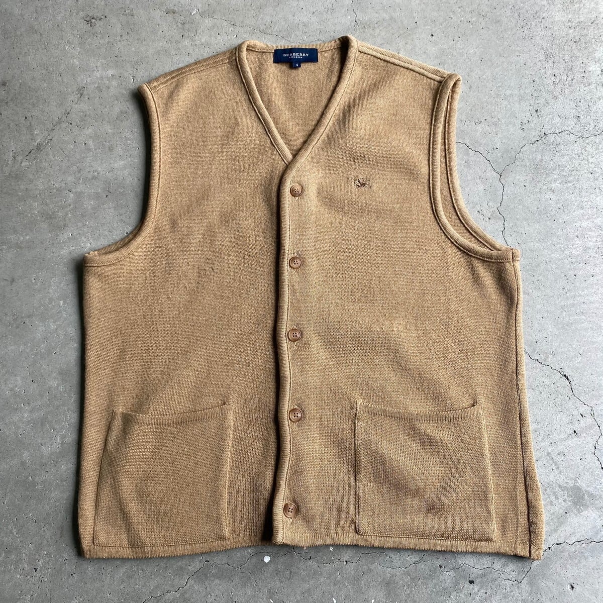 BURBERRY LONDON バーバリー ワンポイントロゴ 刺繍 ウールニット 