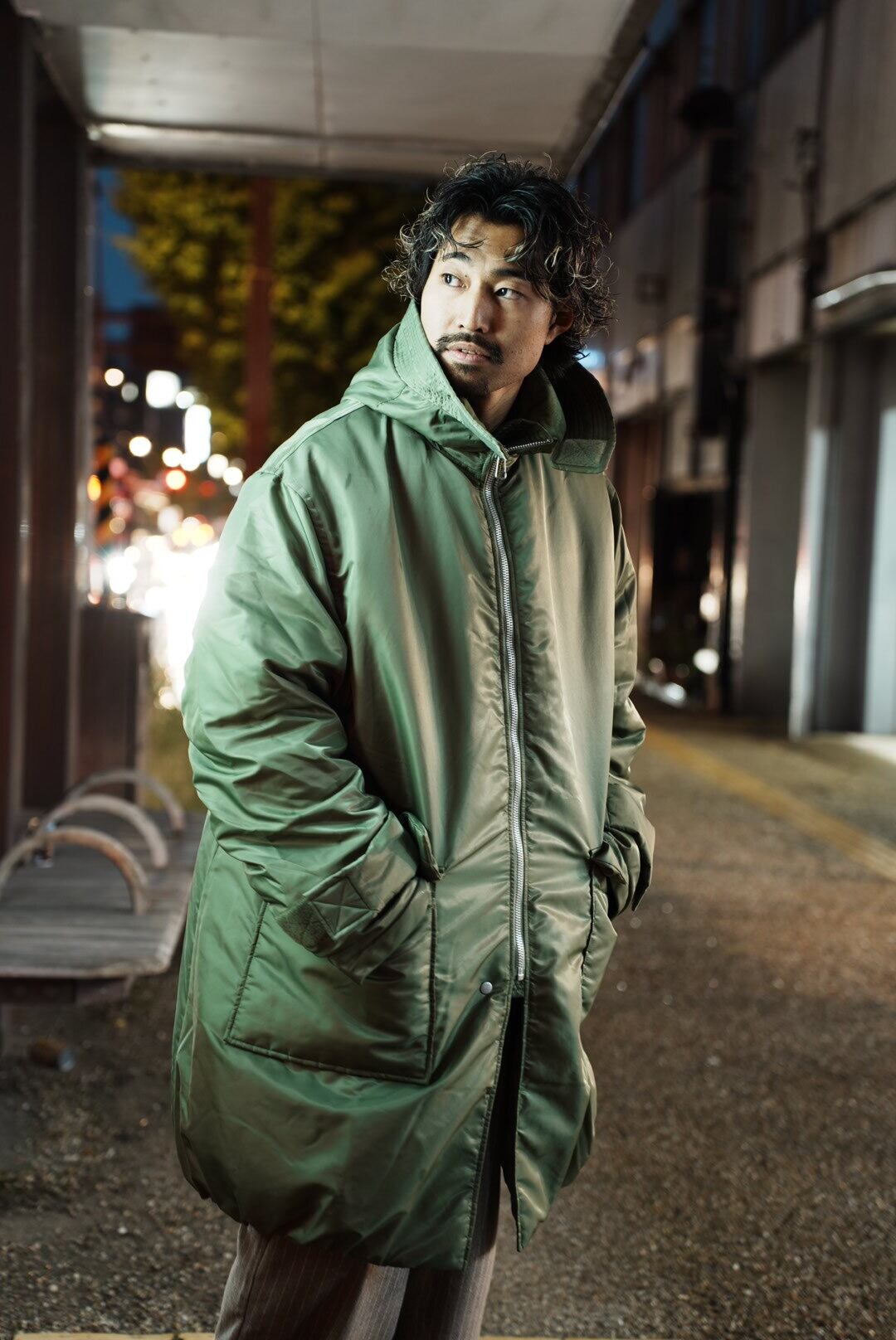 お*ん様 Sand Waterr RESEARCHED PADDED COAT Sand Waterr RESEARCHED PADDED COAT / NYLON SATIN | LIT