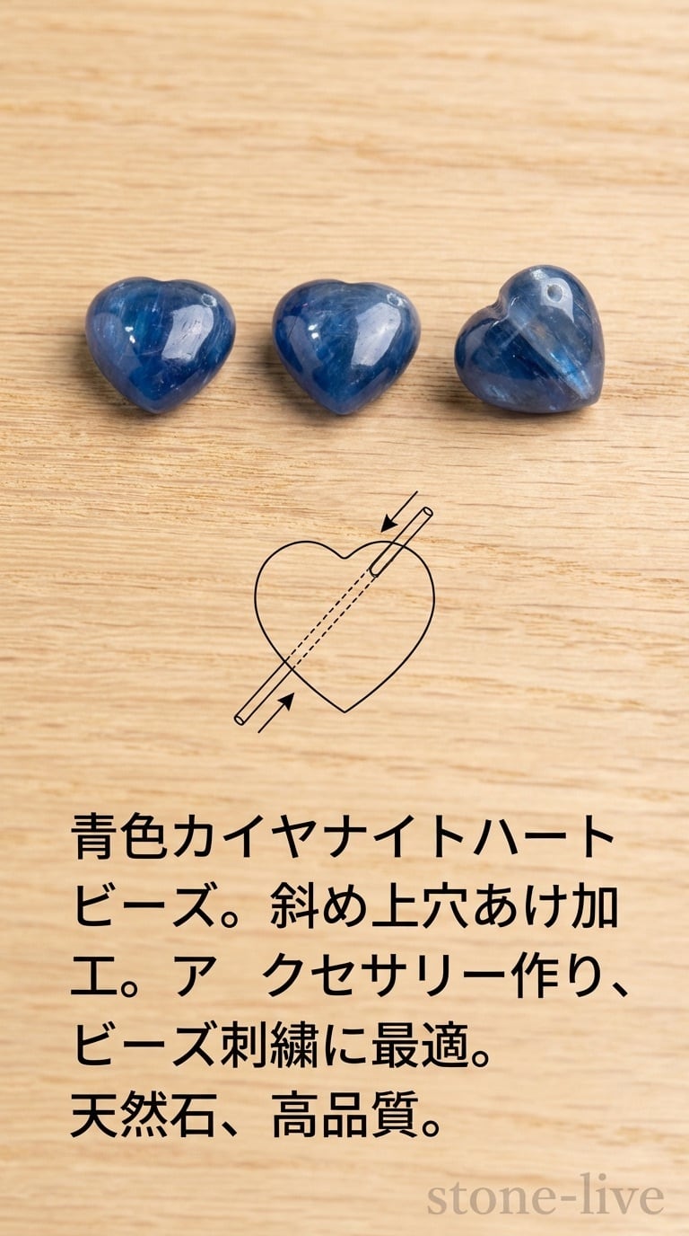 カイヤナイト ハート 10約㎜ 390円／粒 6粒から販売｜K0100 | stone-live