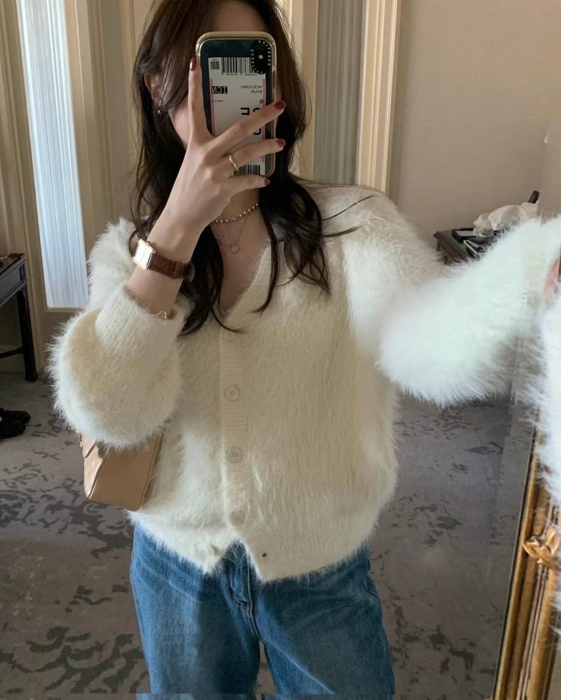 (即納)P.Y.T / Cloud far cardigan / 2color