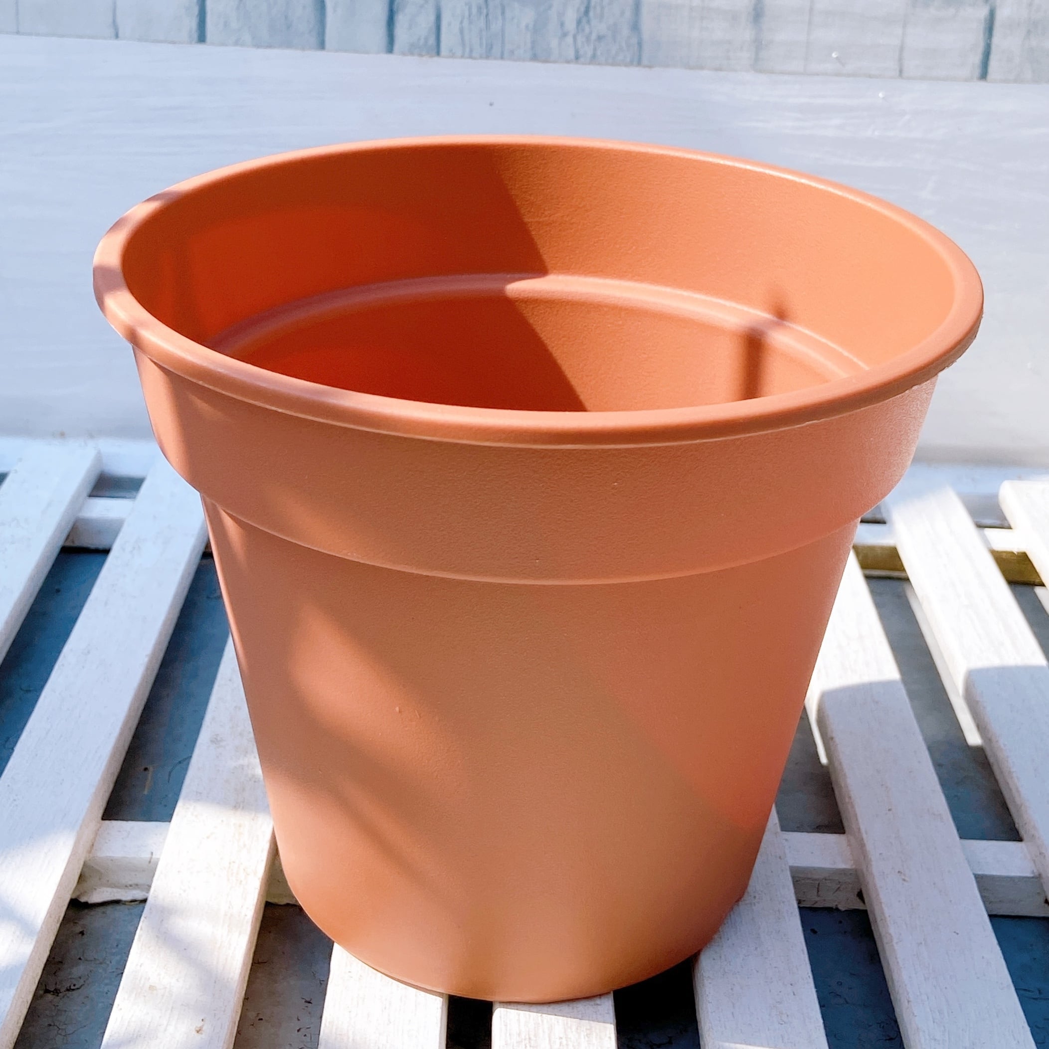 茶色のシンプルな植木鉢 5号サイズ × 3個セット】 植物の緑をより