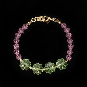 Green & purple flower bracelet