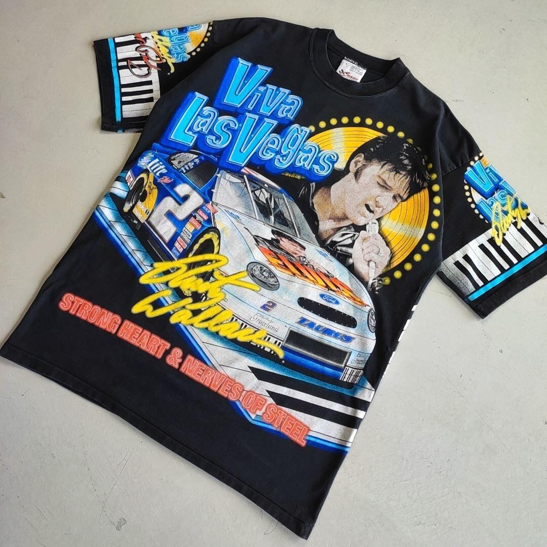 90s Vintage NASCAR エルヴィスElvis Presley AOP プリントTシャツ ...