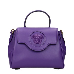 VERSACE ヴェルサーチ レディース ハンドバッグ レザー パープル
