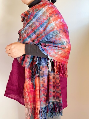 Hand-woven silk scarf