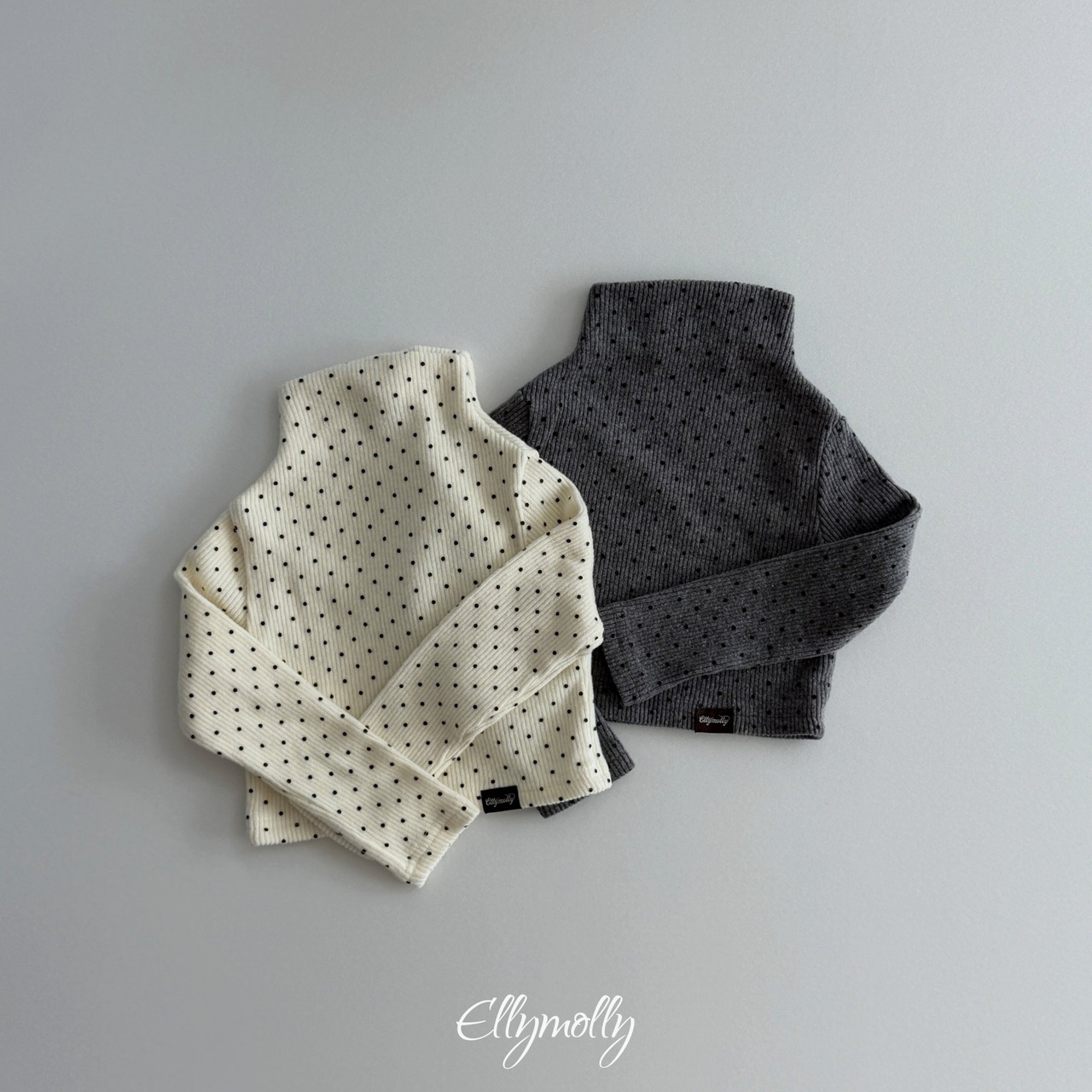 エリーモリー / ELLY MOLLY / ドット起毛ハイネックTシャツ / 韓国子供服 / ジュニア / 26winter〖取寄〗*13~15号*