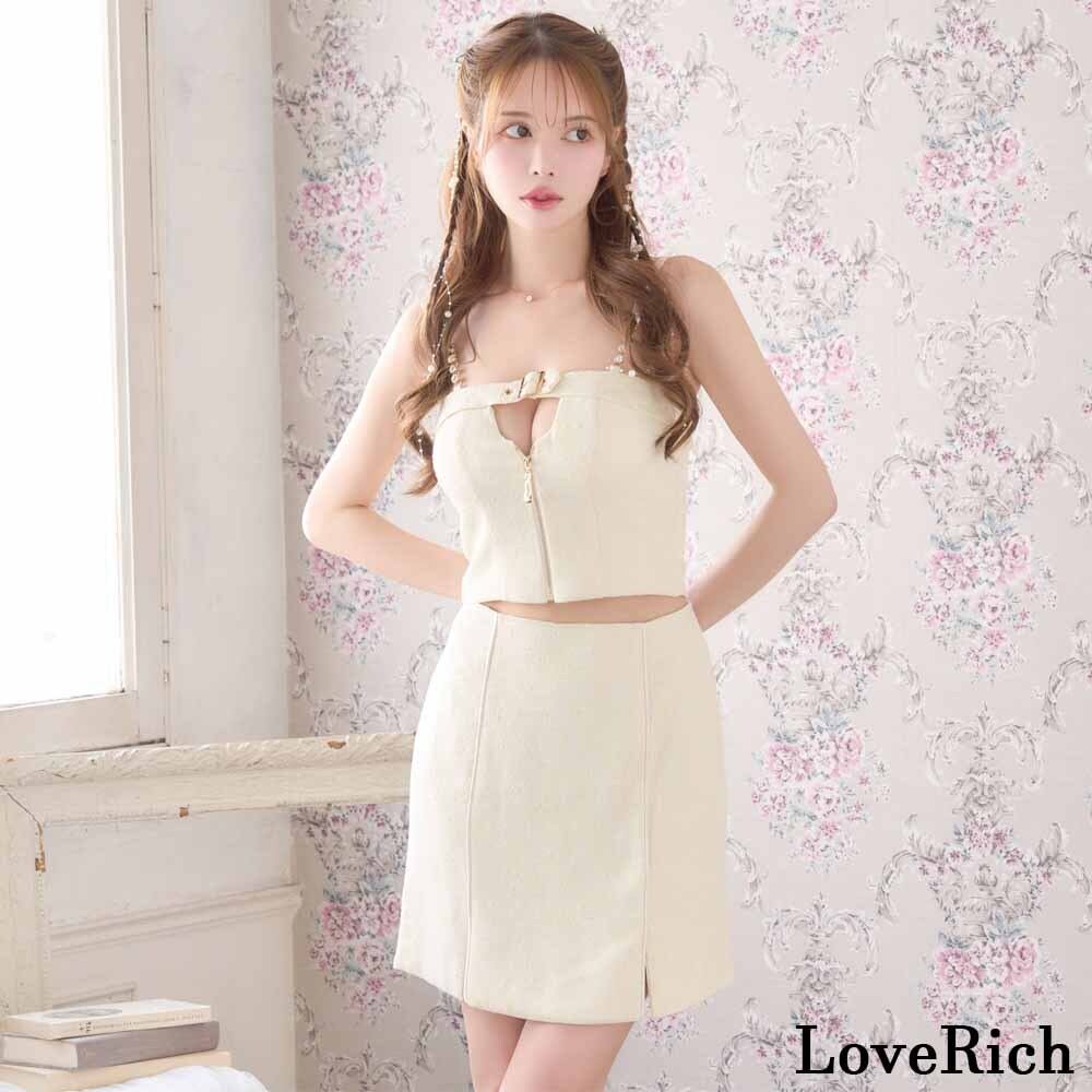 【撮影用ドレス】ラグジュアリー2点セット|胸元ベルト×パールストラップ×美くびれスカート