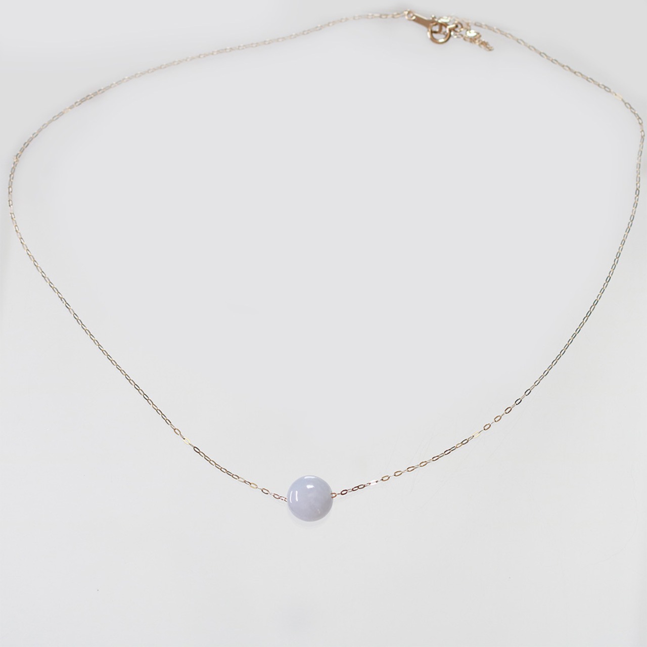 爽やかなラベンダーに心癒される！ K10翡翠一粒ネックレス A貨翡翠 jd_ne1242