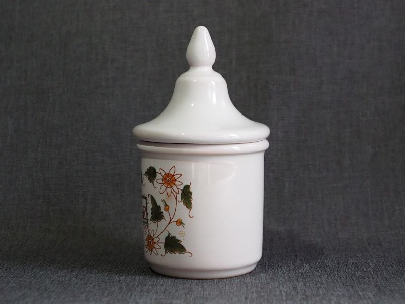 ムスティエ焼き 陶器のキャニスター ハーブポット フランス ブロカント