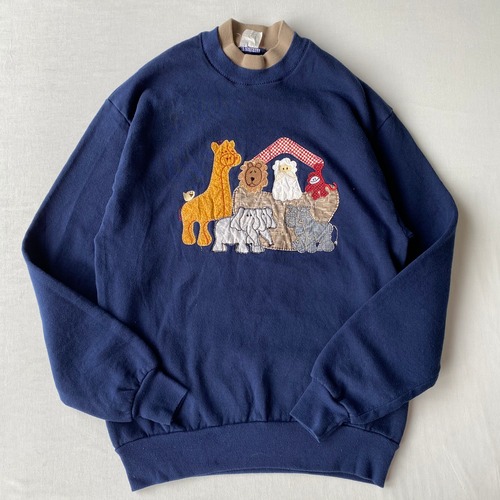 Made in USA animals appliqué sweatshirt