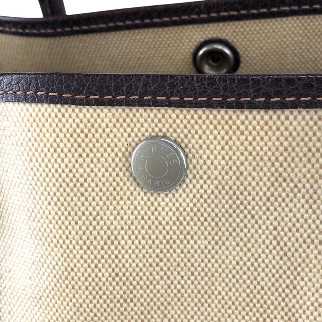 HERMES エルメス ガーデンパーティPM トートバッグ ベージュ コーティングキャンバス トワルアッシュ vintage ヴィンテージ オールド ixgnpz