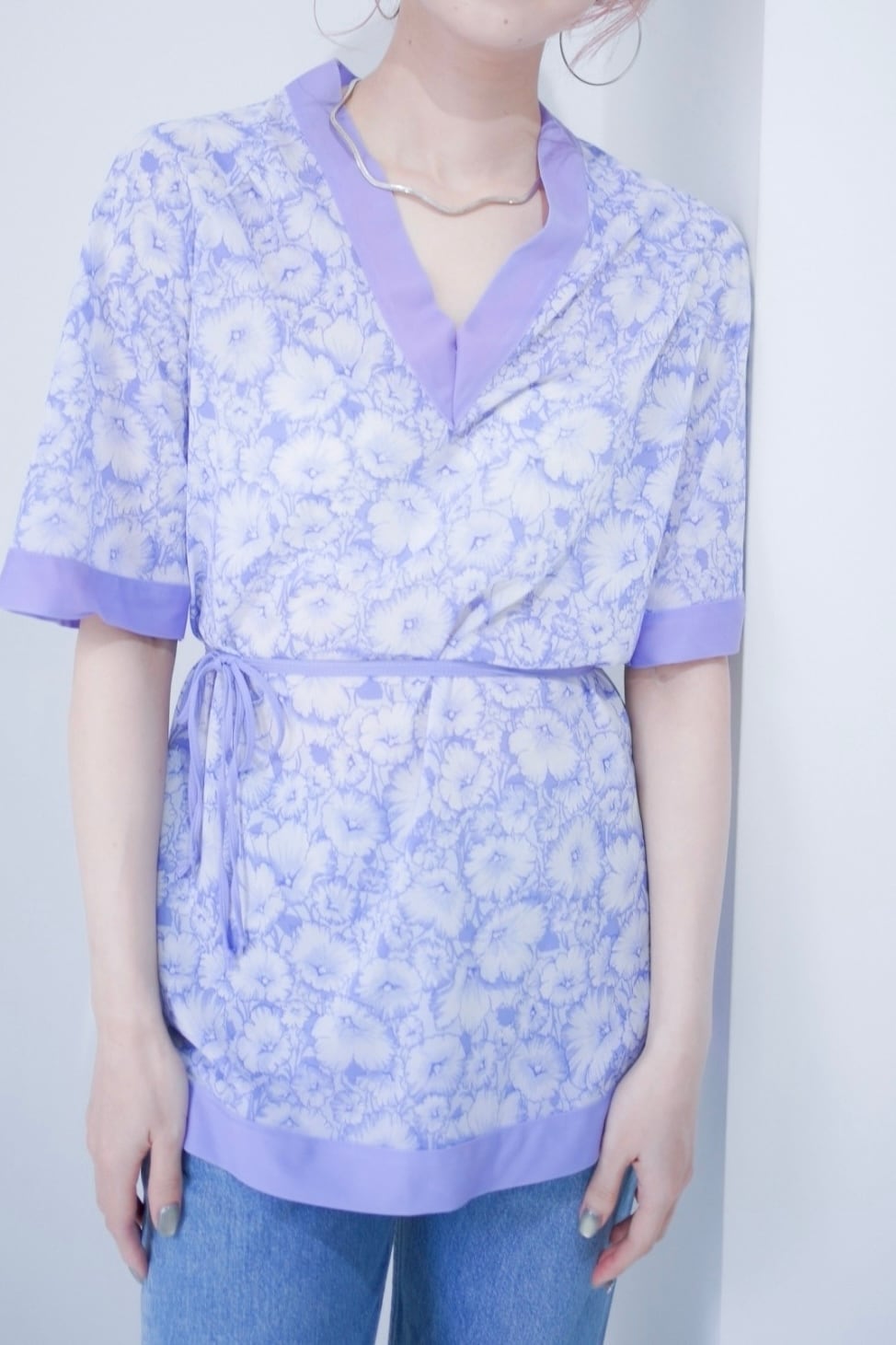 flower v neck tops