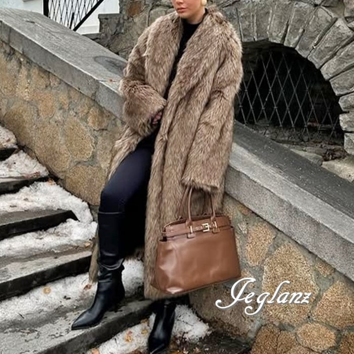 2色 ファー エコファ ロング コート 襟付き 着映え ファンシー (MB413)φ