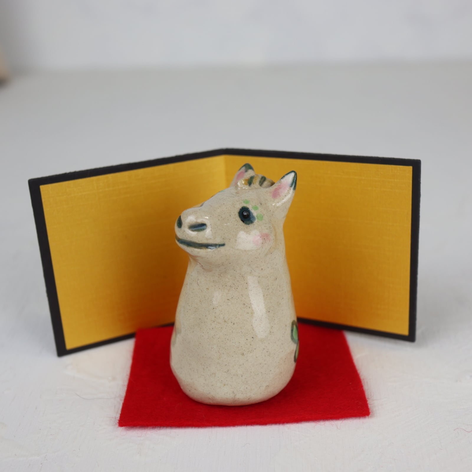 萩焼☆馬のお香入れ？4個セット 動物 | 萩焼 風