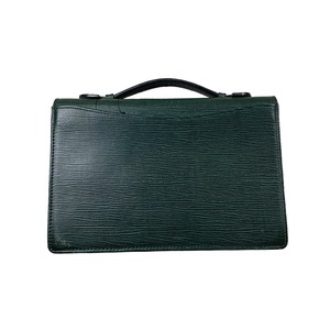 GIANNI VERSACE green leather mini briefcase