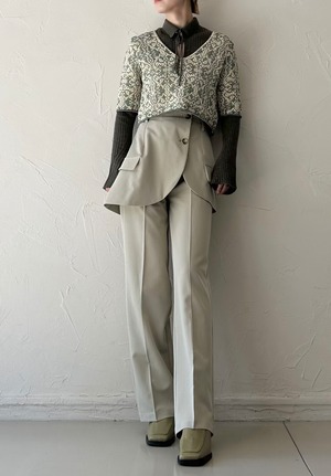 Italy Mix Coil Yarn 2way / IVORY × GREEN