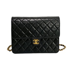 CHANEL シャネル プッシュロック チェーンショルダーバッグ ラムスキン ブラック 8538-202210