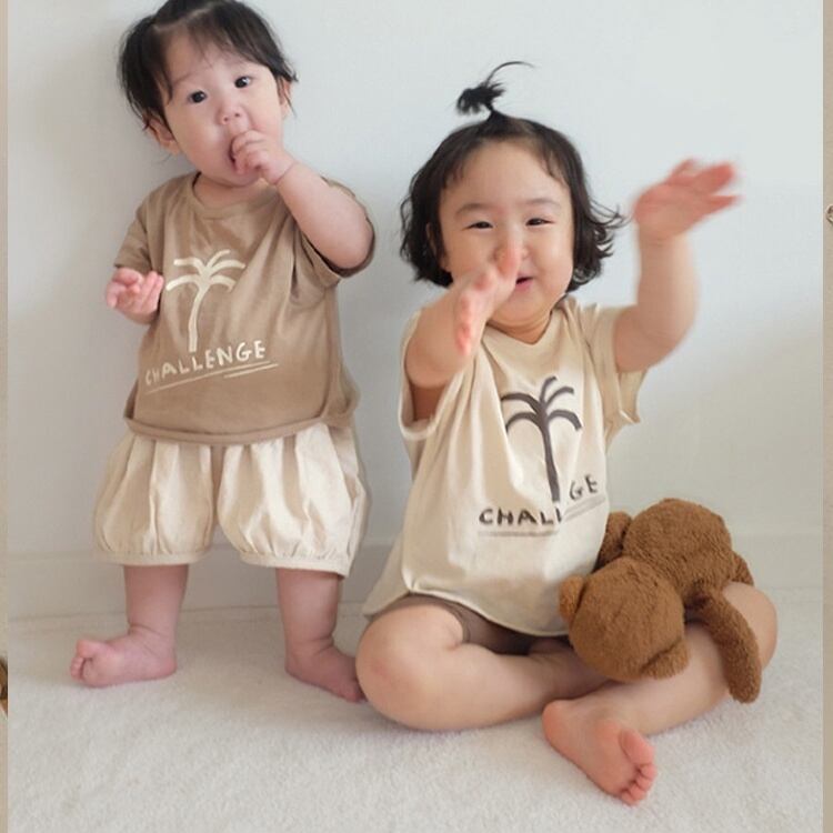 【BABY】韓国風 英字柄半袖tシャツ