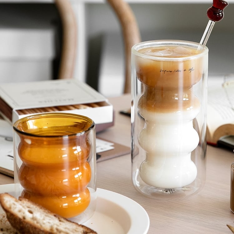 【お取り寄せ】ウェーブ二層グラス 小 北欧