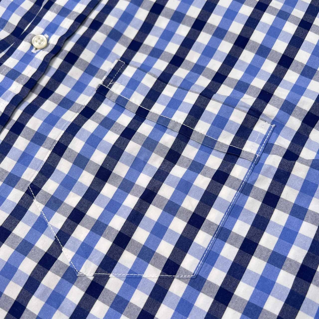 A.A.R ダーバン D'URBAN × ヨウジヤマモト yohji yamamoto ギンガムチェック柄 半袖シャツ サイズ L /AAR/ホワイト×ネイビーブルー