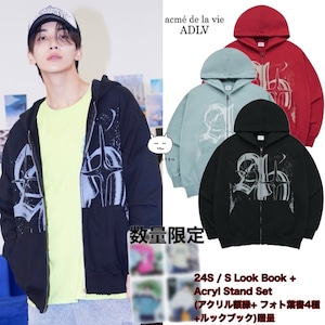 ★SEVENTEEN ジョンハン 着用!!【ADLV】VINTAGE SYMBOL DESTROYED WASHING HOODIE ZIP UP - 3COLOR