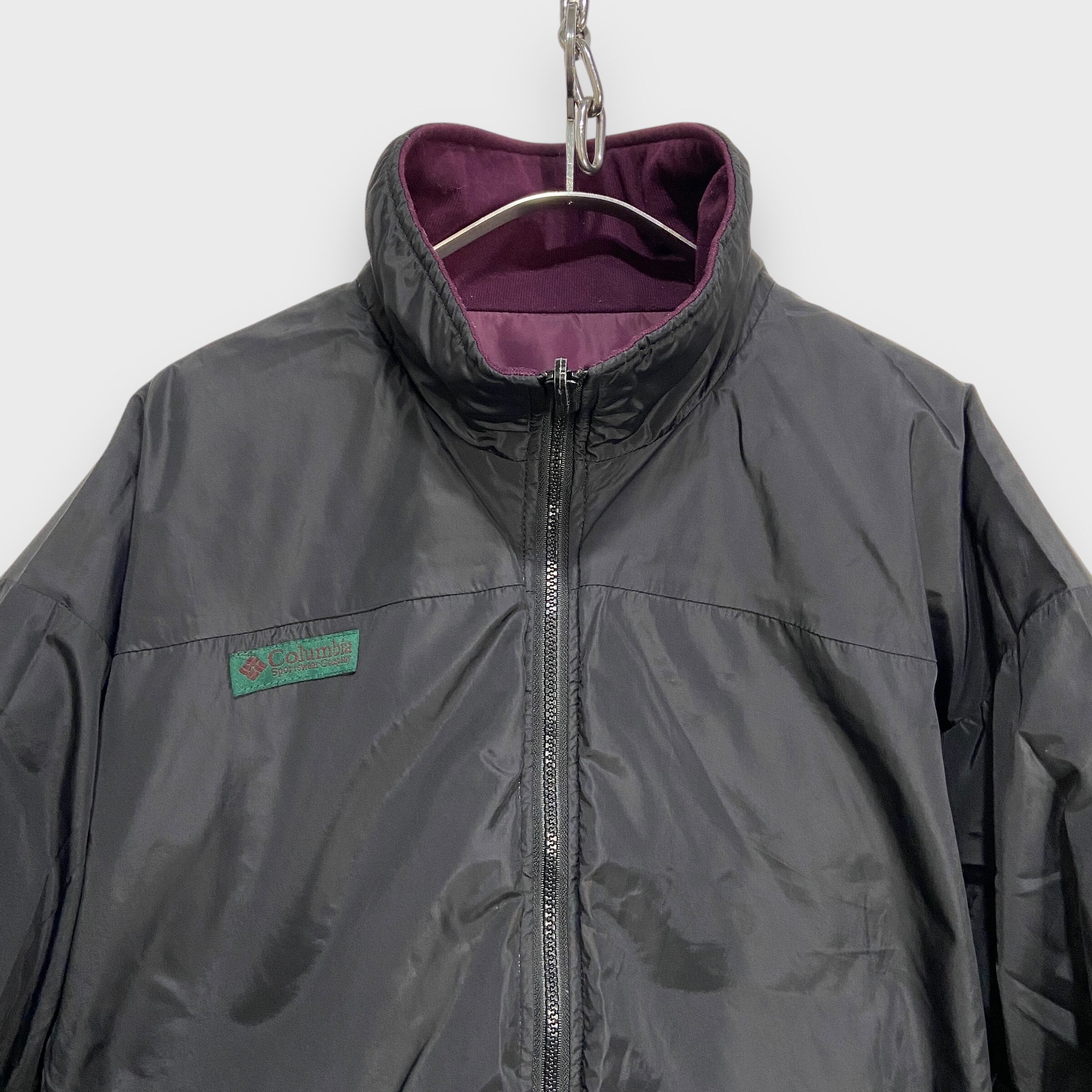 80s Columbia コロンビア リバーシブルダウンジャケット 黒 紫 L 80s Columbia コロンビア リバーシブルダウンジャケット 黒 紫 L