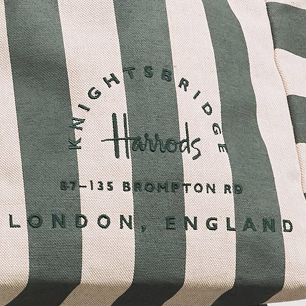 HARRODS】日本未入荷！ロゴストライプ エコバッグ