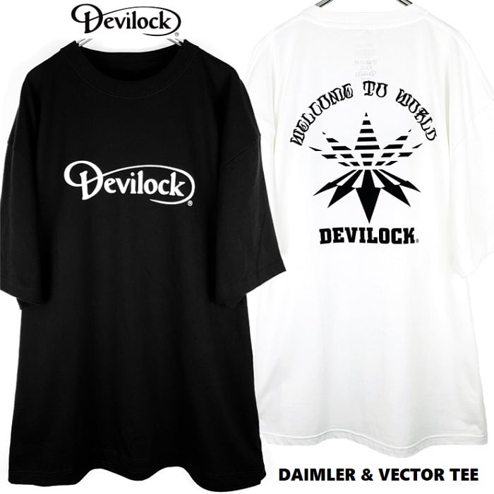 DEVILOCK デビロック「DAIMLER  VECTOR TEE」オーバーサイズ ビッグTシャツ BIG 黒 ブラック バックプリント ロゴ  クルーネック スカル ドクロ ハードコア HARDCORE メンズレディース UK パンクロック PUNK ROCK メタル METAL バンド  フェス ギフト無料 ステージ衣装 ...