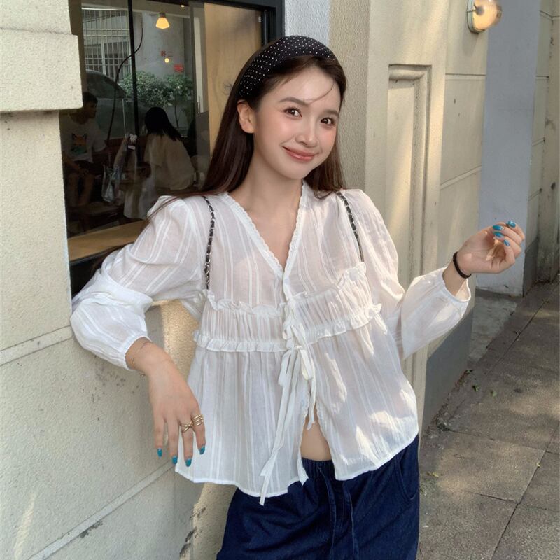 【tops】Vネックブラウス M33304