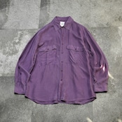 double pocket purple silk shirt