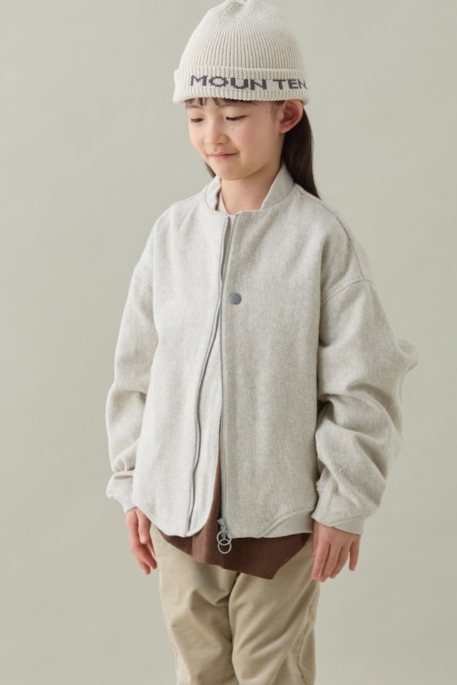 〈 MOUNTEN. 26AW 〉 cotton tweed zip blouson / MB39-2021a / KIDS / ecru mix