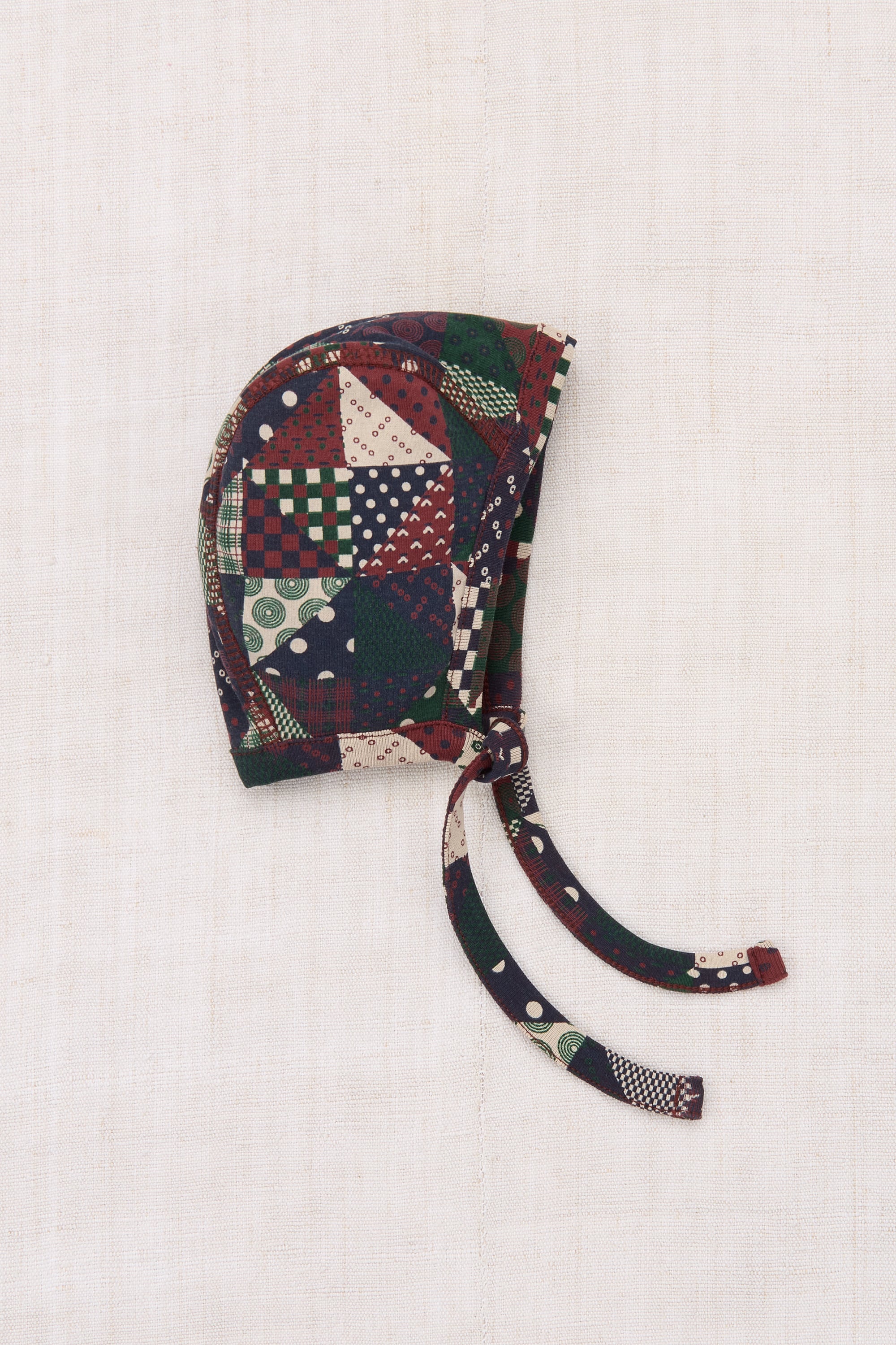 〈 Misha&Puff 25AW Winter 〉 Baby Pima Bonnet / Madder Root Patchwork