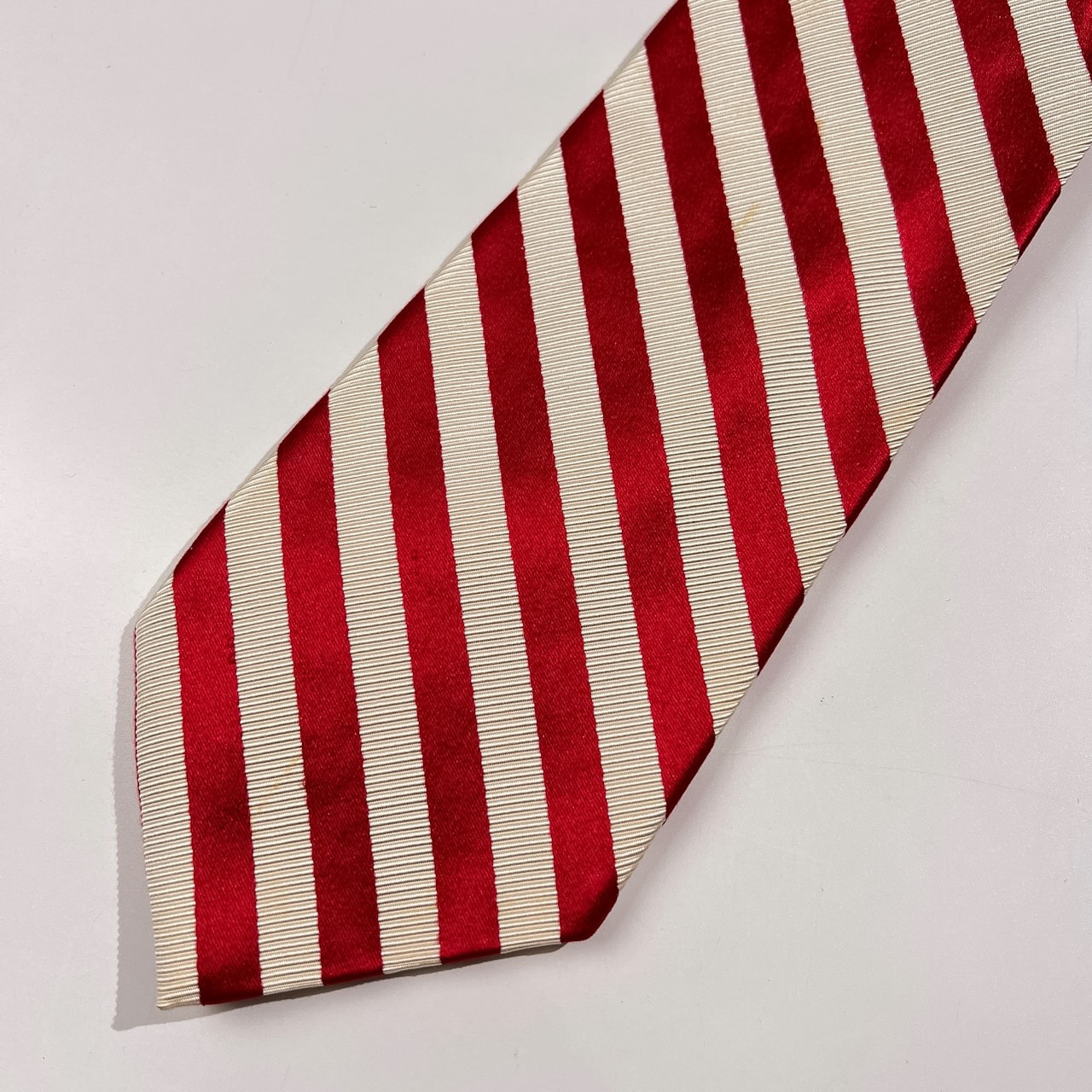 Brooks Brothers ブルックスブラザーズ レジメンタル ネクタイ /レッド×ホワイト/アメリカ製/米国製/シルク×コットン