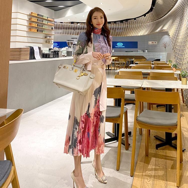 トップス スカート ブラウス ロングスカート プリーツスカート ロング