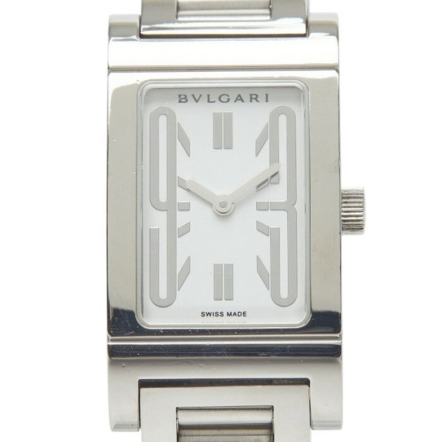 ブルガリ レッタンゴロ 腕時計 RT39S クオーツ ホワイト文字盤 ステンレススチール レディース BVLGARI 【中古】