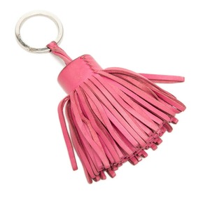 エルメス カルメン チャーム キーホルダー ピンク系 レザー レディース HERMES 【中古】