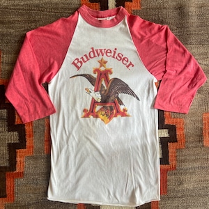 1980s  Budweiser  Raglan Tee  M  Made in USA   G798