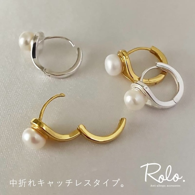 一粒淡水パールフープピアス SV925