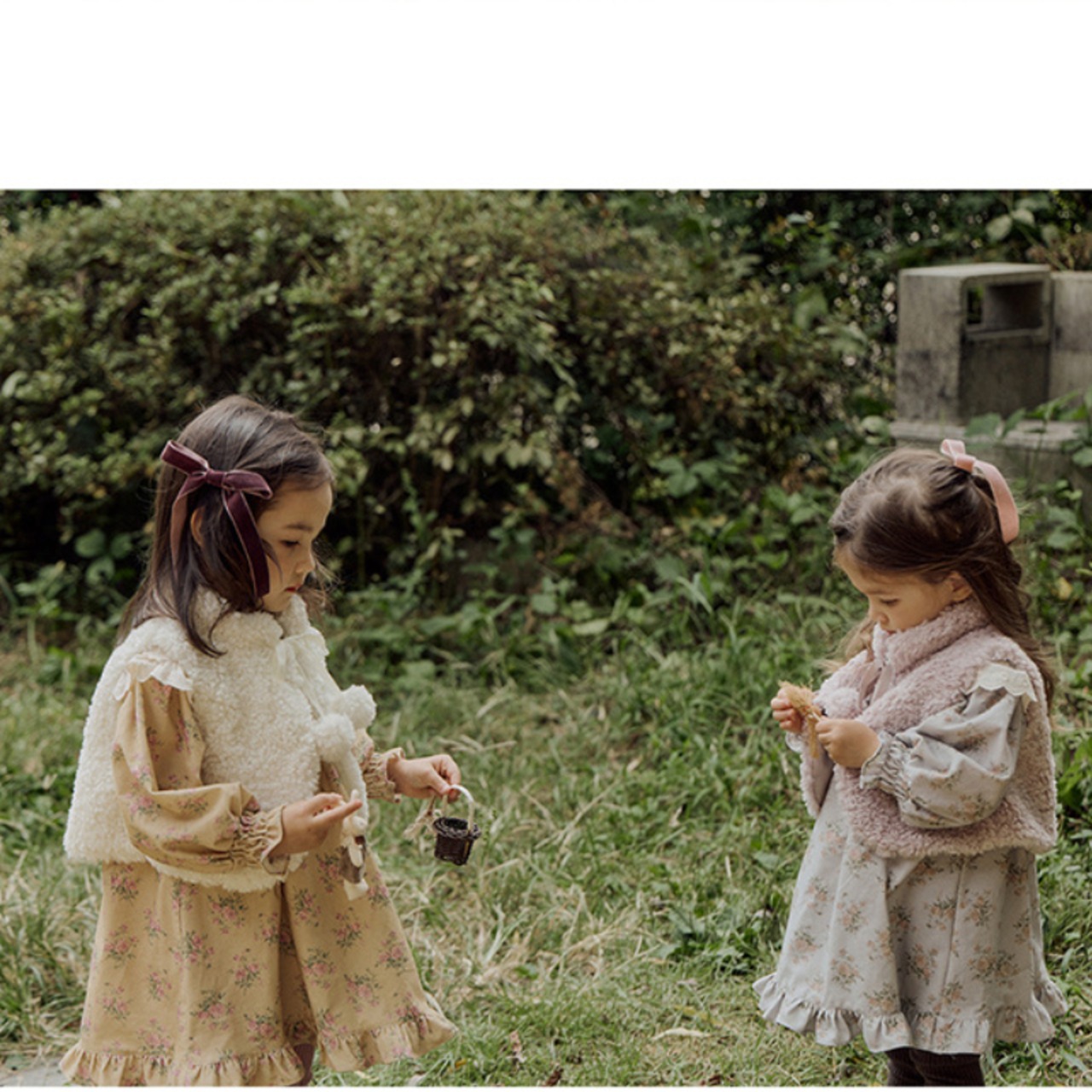 春レトロ花柄レースカラーワンピース2色