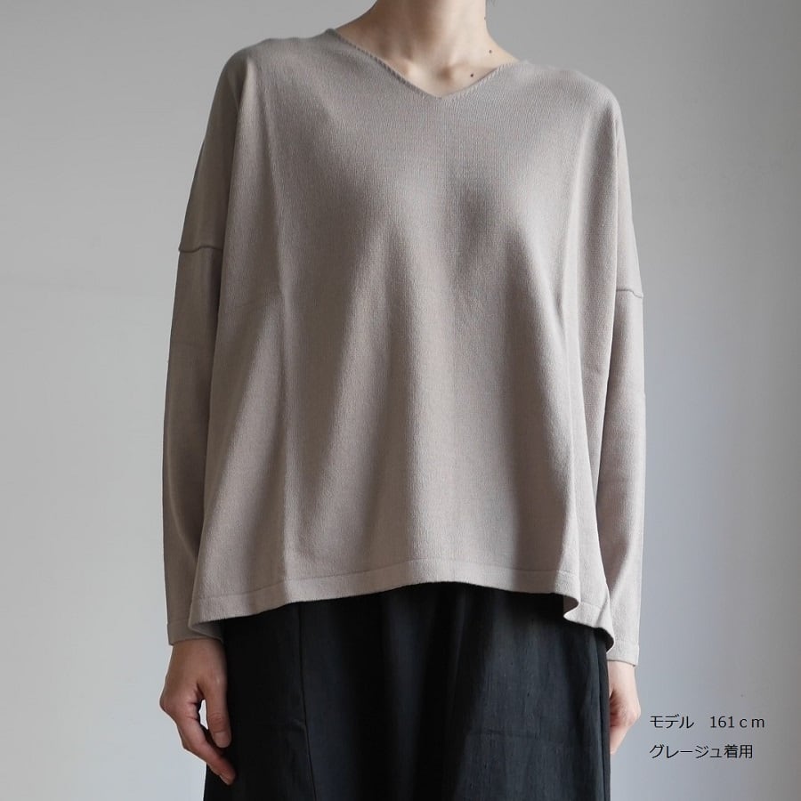 cotton v neck pullover コットンＶネックプルオーバー evam eva 