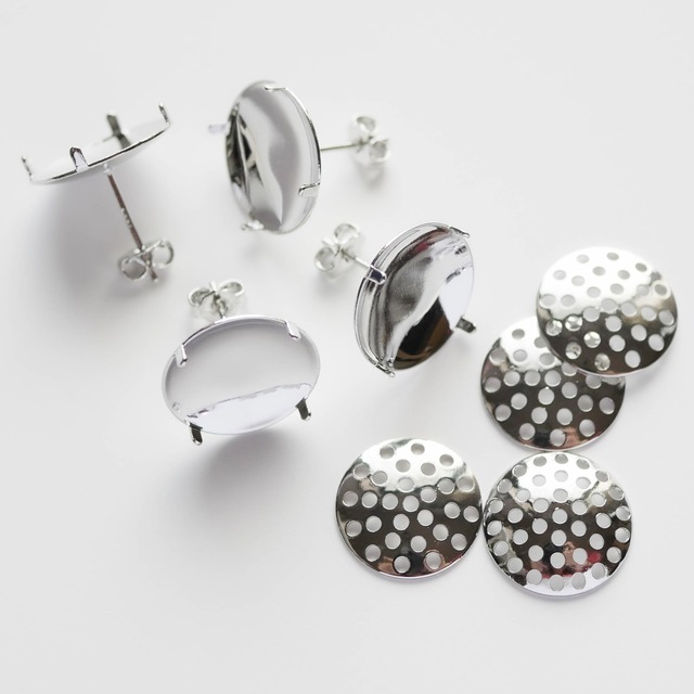 15mm/10KWGPシャワー台付きシルバーピアス/1ペア　　　　KA-161