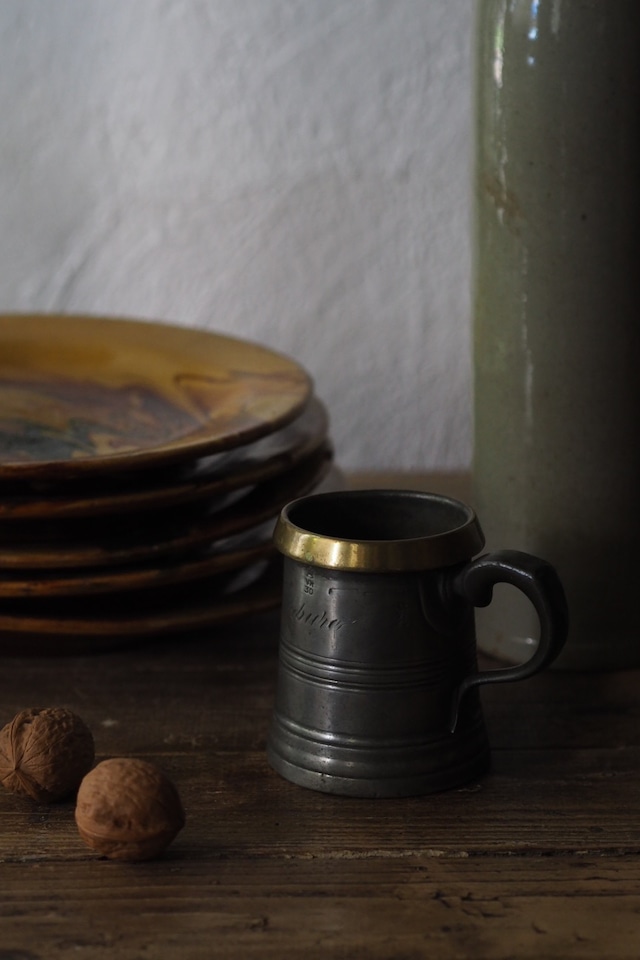 イギリス コンビのタンカード-antique pewter tankard