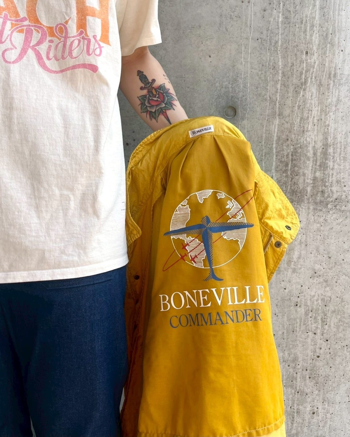 BONEVILLE 80's アーカイブ　短丈　ナイロン　フライト　ジャケット 古着 60s 米軍 USAF L-2B 「7448H」 ミリタリー ライトゾーン