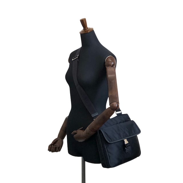 PRADA プラダ ショルダーバッグ ネイビー ロゴ フロントバックル ナイロン vintage ヴィンテージ オールド eiigp4