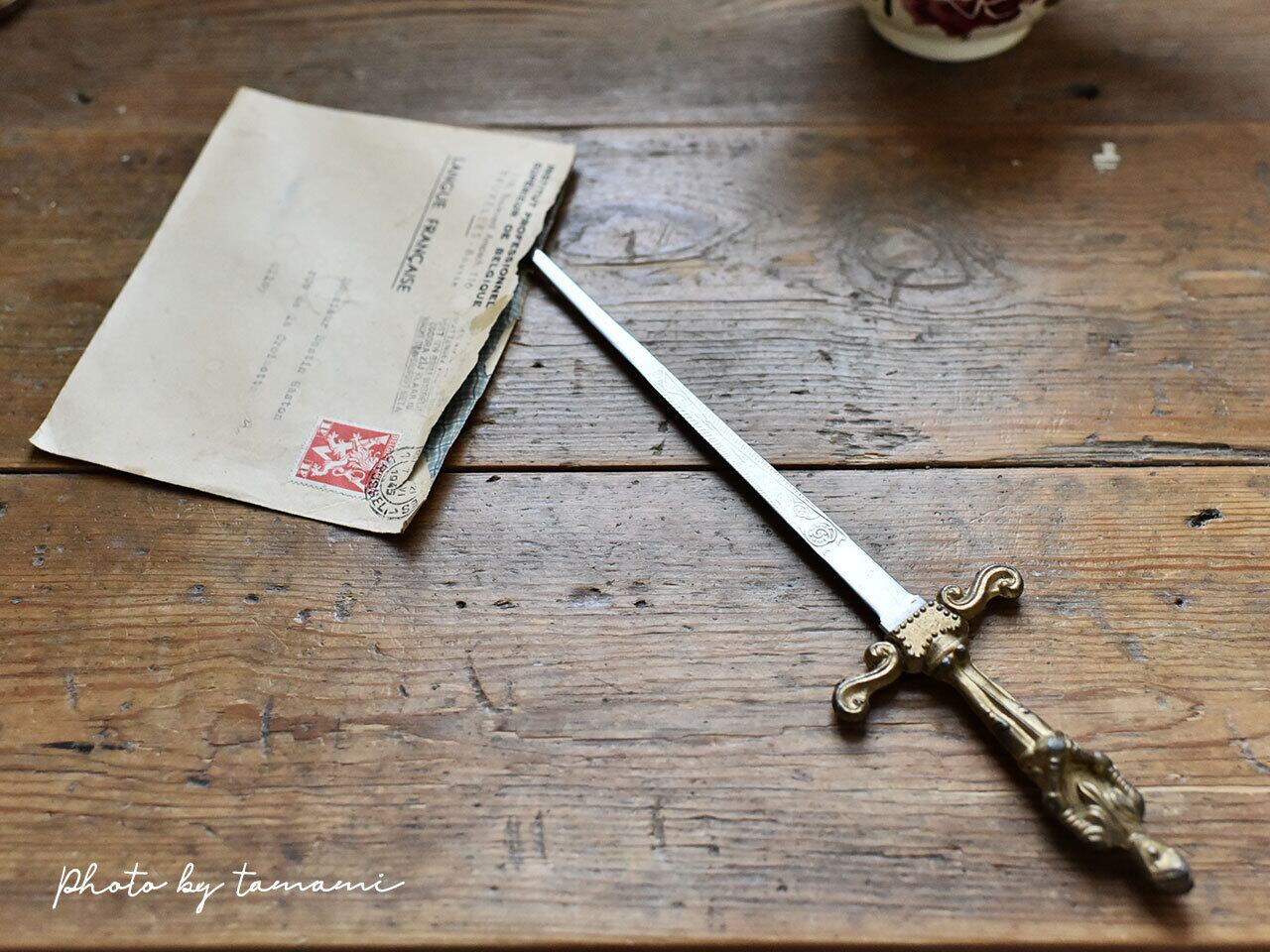 剣を型どった素敵なペーパーナイフ（小） フレンチアンティーク