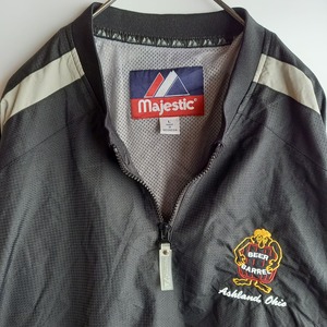 マジェスティック　ナイロンプルオーバー　ブラック　刺繍　OHIO　L