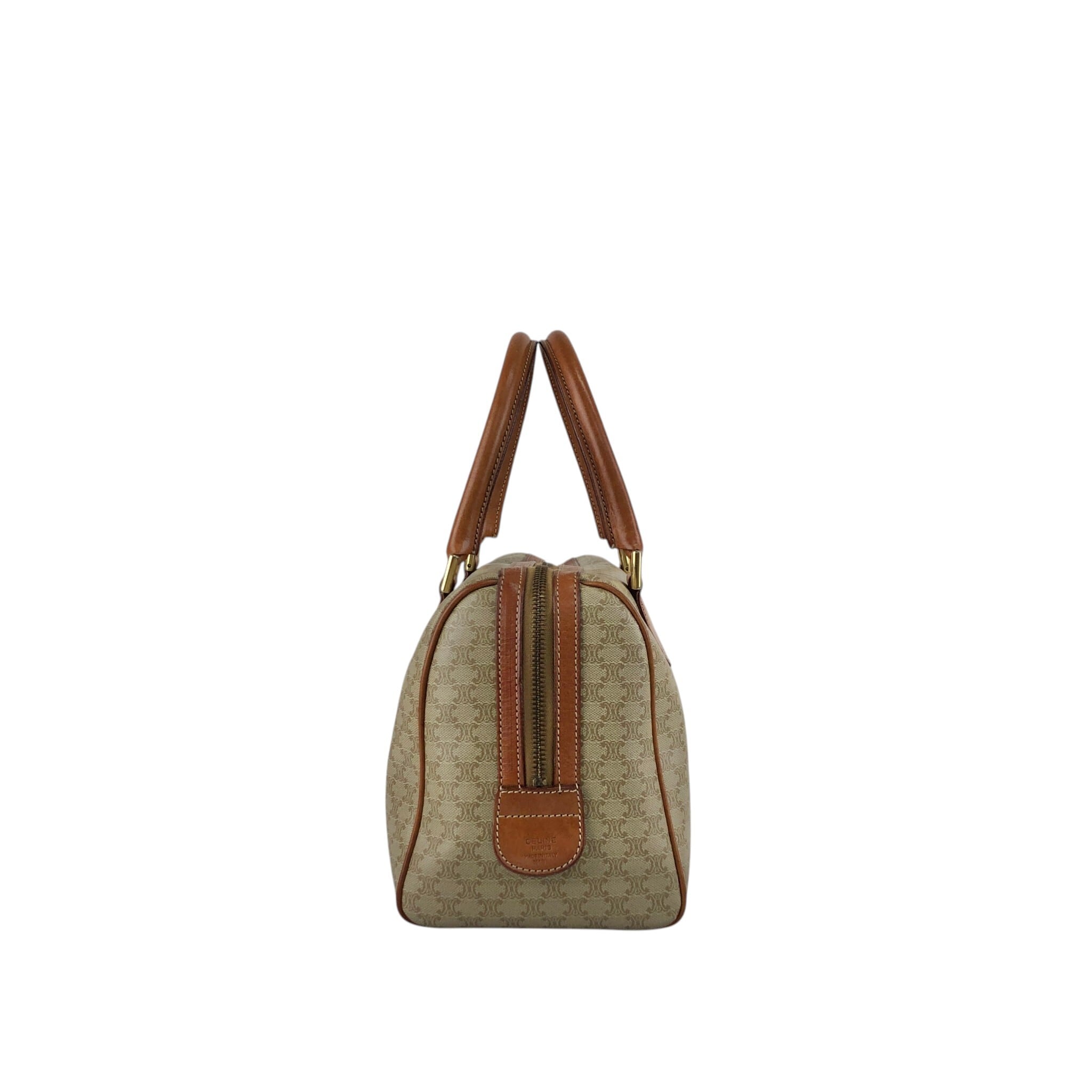 CELINE セリーヌ マカダム ショルダーバッグ ベージュ ブラゾン型押し
