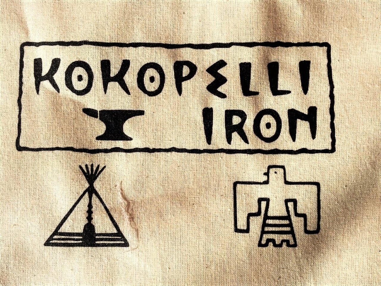 送料無料　コロリドコットンエコバッグ　『Kokopelli Iron/ココペリ・アイアン　ロゴ』